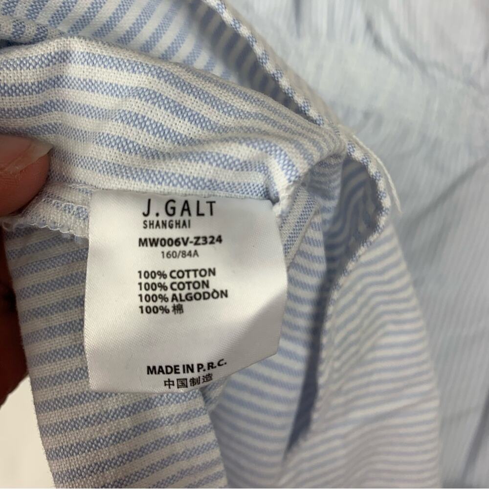 John Galt women's one size small stripe dress blue white seersucker brandy mini - Picture 8 of 13